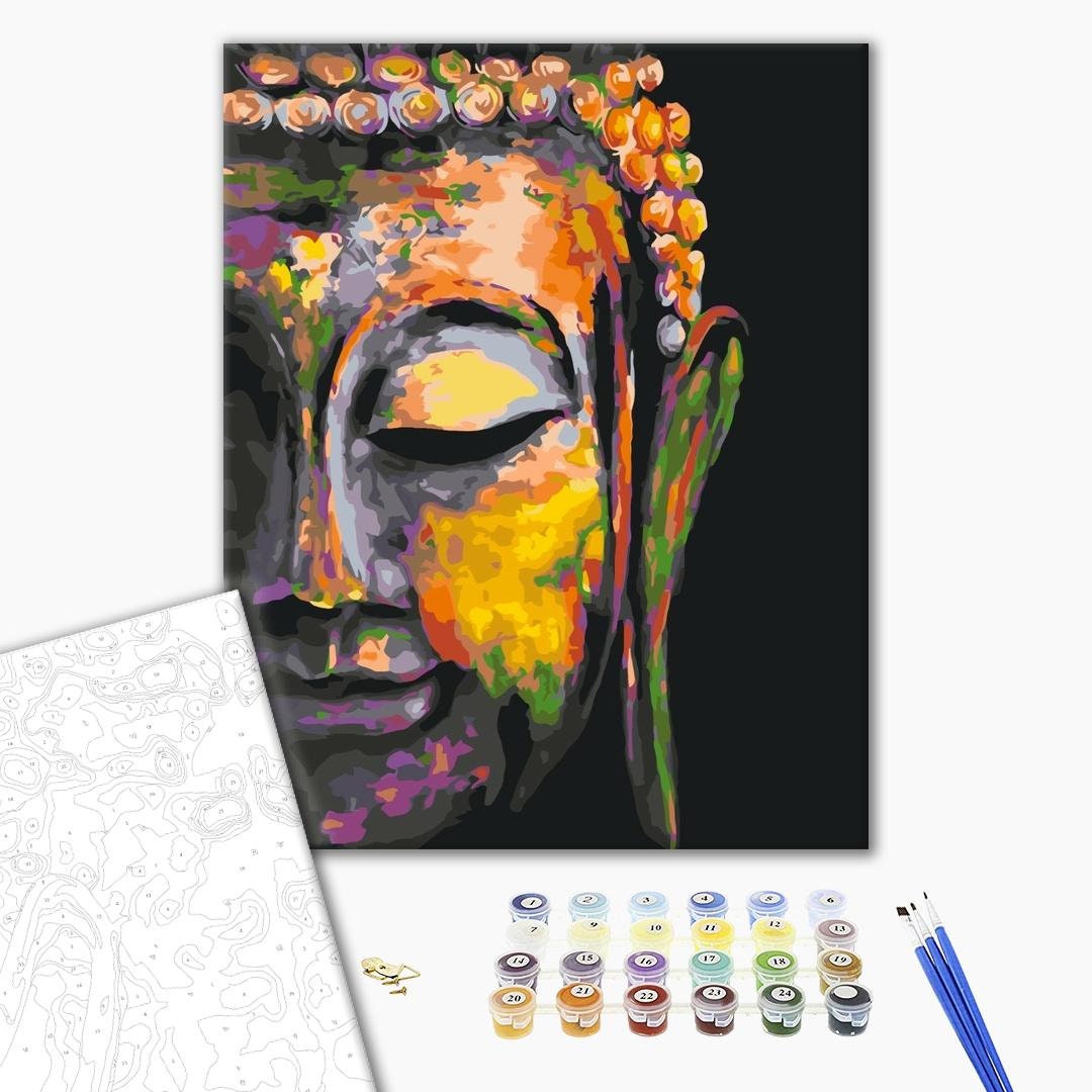 Buddha Paint by number kit Meditating Large Painting by Etsy