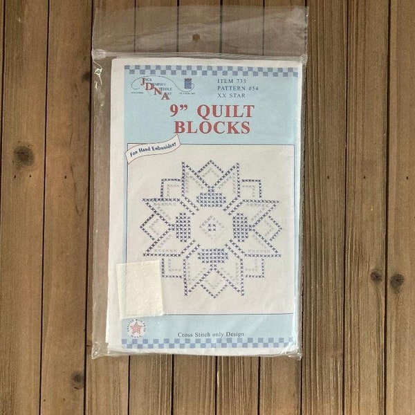 Jack Dempsey Needle Art Stamped Star/Snowflake Quilt Squares