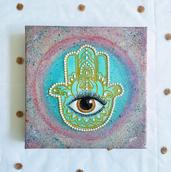 Hamsa's Hand Evil Eye Protection Handmade Acrylic Etsy