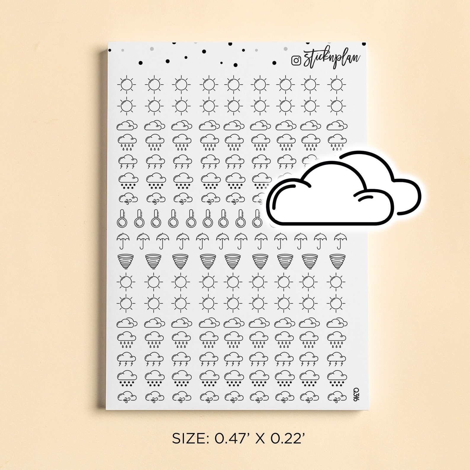 Weather Forecast Black Stickers | Etsy