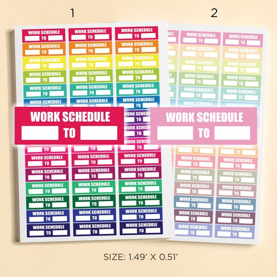 Work Schedule Planner Stickers | Etsy