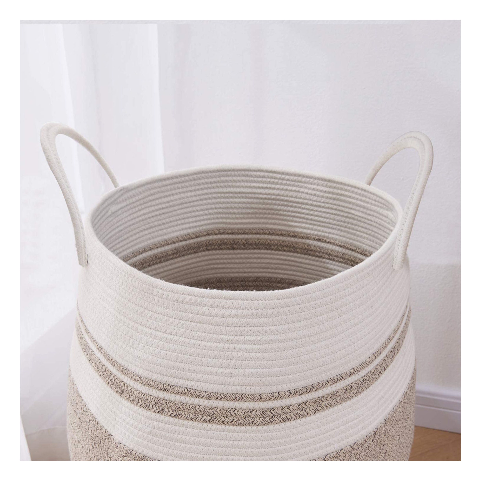 Large Woven Cotton Laundry Hamper Basket Bin Clothing Clothes Etsy