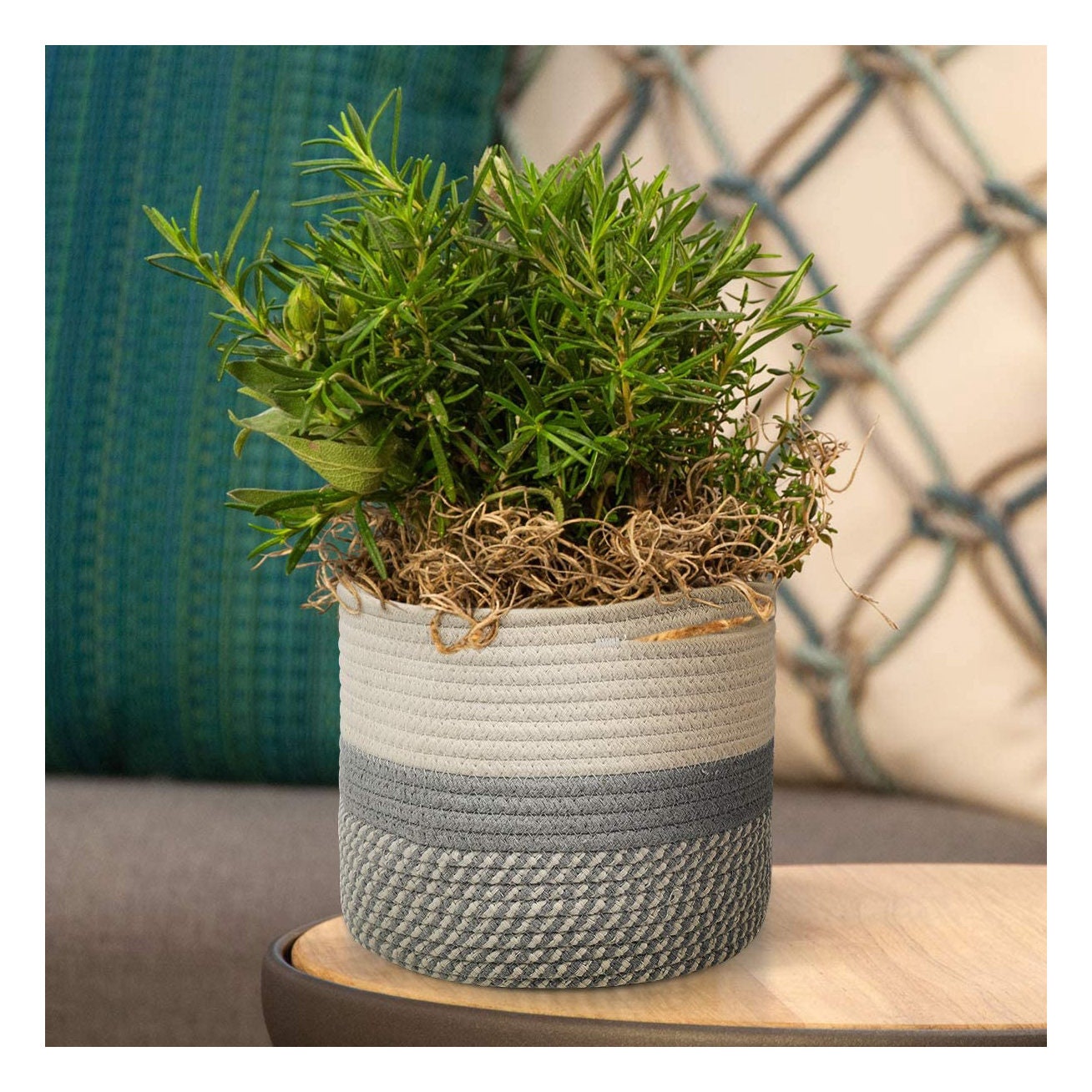 12.5 Woven Basket Planter Pots Planters Plants Cotton Etsy