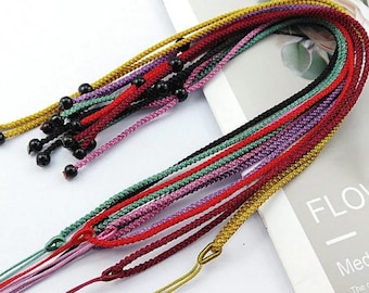 Adjustable Nylon Cord Necklace: Chinese Knot Pendant Charm, 2mm