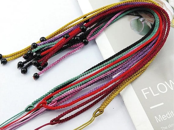 Adjustable Nylon Cord Necklace: Chinese Knot Pendant Charm, 2mm