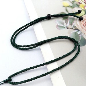 Deep Green Chinese Knot Nylon Cord Rope Necklace for Pendants-Charms 2mm Adjustable length Premium Cord - Pick your Color!