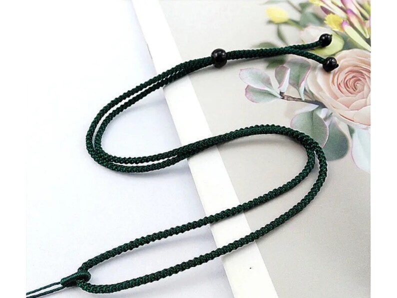 Deep Green Chinese Knot Nylon Cord Rope Necklace for Pendants-Charms 2mm Adjustable length Premium Cord - Pick your Color!