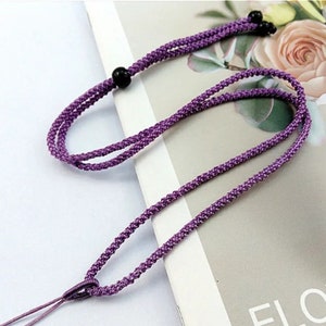 light Purple Chinese Knot Nylon Cord Rope Necklace for Pendants-Charms 2mm Adjustable length Premium Cord - Pick your Color!