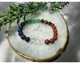 7 Chakra Natural Stone Bracelet: Unisex Yoga Jewelry