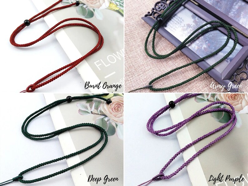 Chinese Knot Nylon Cord Rope Necklace for Pendants-Charms 2mm Adjustable length Premium Cord - Pick your Color!
