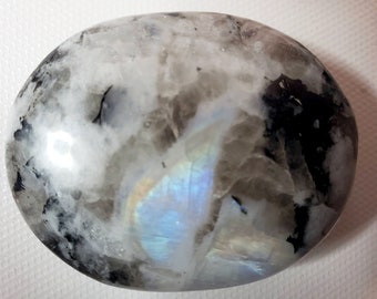 Rainbow Moonstone Palm Stone, Flashy Moonstones, Oval Moonstone Touchstones with Blue Flash, Healing Crystal, Palmstones, Worry Stones, Gift