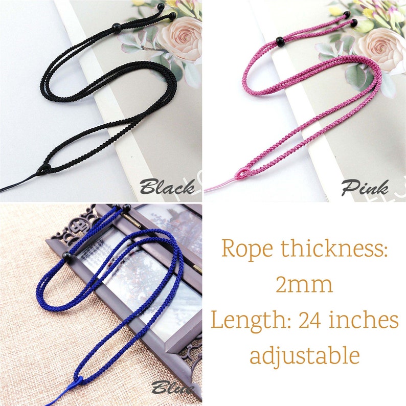 Chinese Knot Nylon Cord Rope Necklace for Pendants-Charms 2mm Adjustable length Premium Cord - Pick your Color!