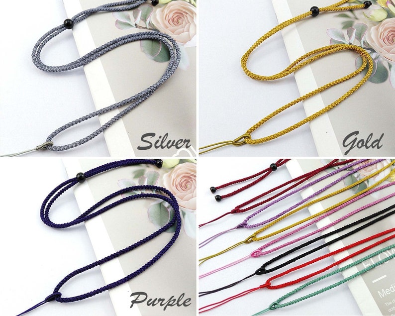 Chinese Knot Nylon Cord Rope Necklace for Pendants-Charms 2mm Adjustable length Premium Cord - Pick your Color!
