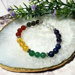 7 Chakra Bracelet, Yoga Jewelry, Chakra Gemstone Bracelet, Colorful Rainbow Bracelet, Bestfriend Gift