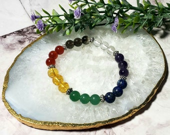Chakra Gemstone Bracelet: Colorful Yoga Jewelry, Bestfriend Gift