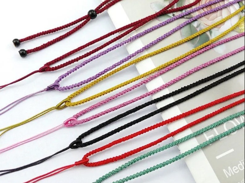 Chinese Knot Nylon Cord Rope Necklace for Pendants-Charms 2mm Adjustable length Premium Cord - Pick your Color!