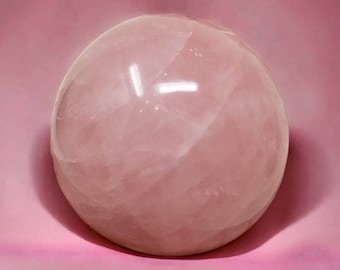 Rose Quartz Sphere: AAA Pink Crystal Ball, Healing Gemstone (45-62mm)