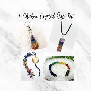 Juego de regalo de cristales de los 7 chakras: paquete de cristales, juego de cristales para principiantes, regalo para amantes de los cristales