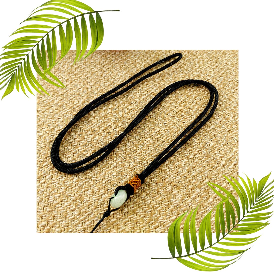 Necklace Cord for Pendant With Jade Ring, Handwoven 2mm Nylon Rope