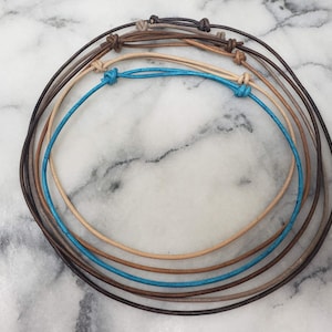 Adjustable Leather Cord Necklace | 1.5mm 3mm | Real, Genuine Soft Leather | Necklace for Pendant