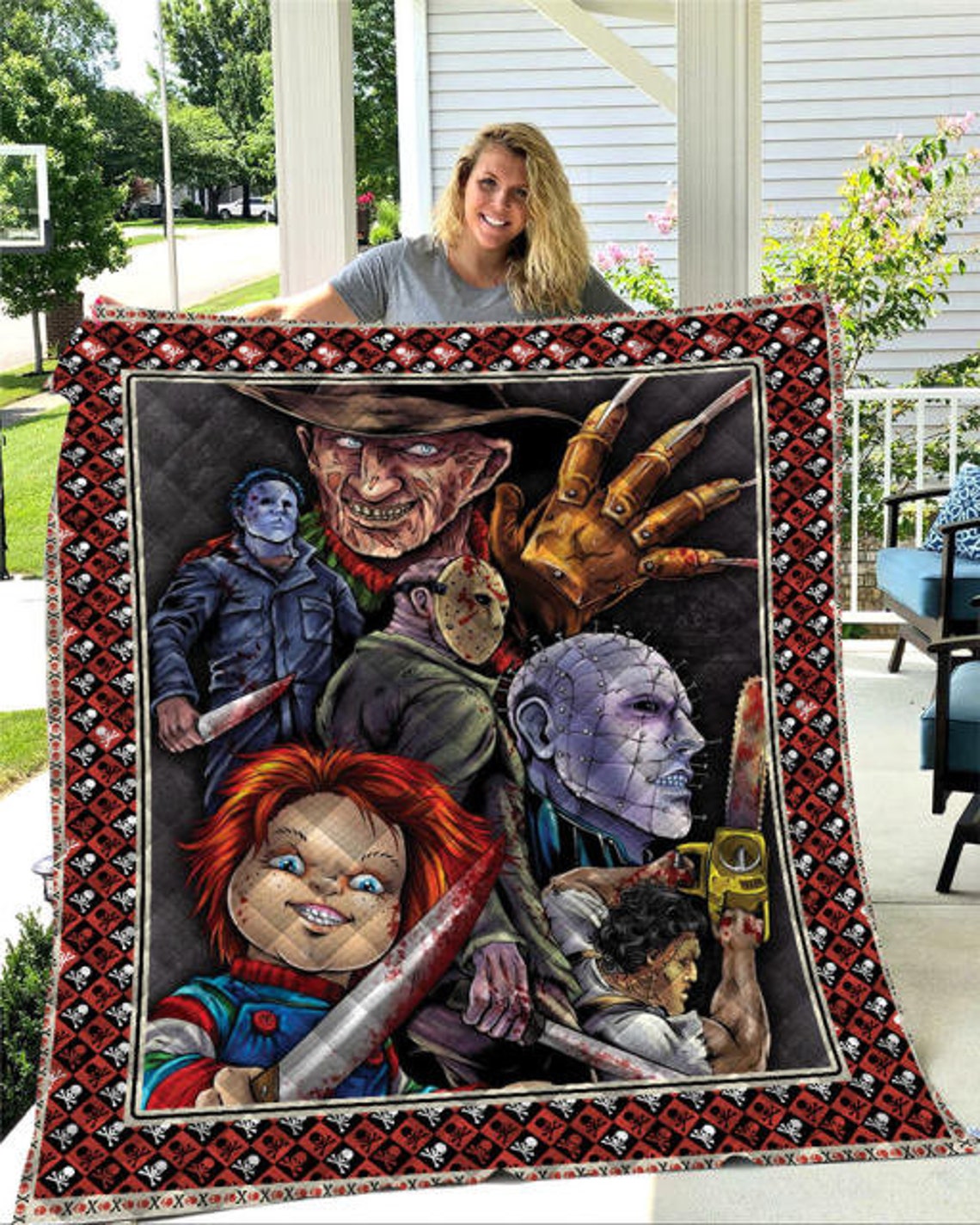 Horror Movie Halloween Blanket Horror Movie Watching Blanket Etsy