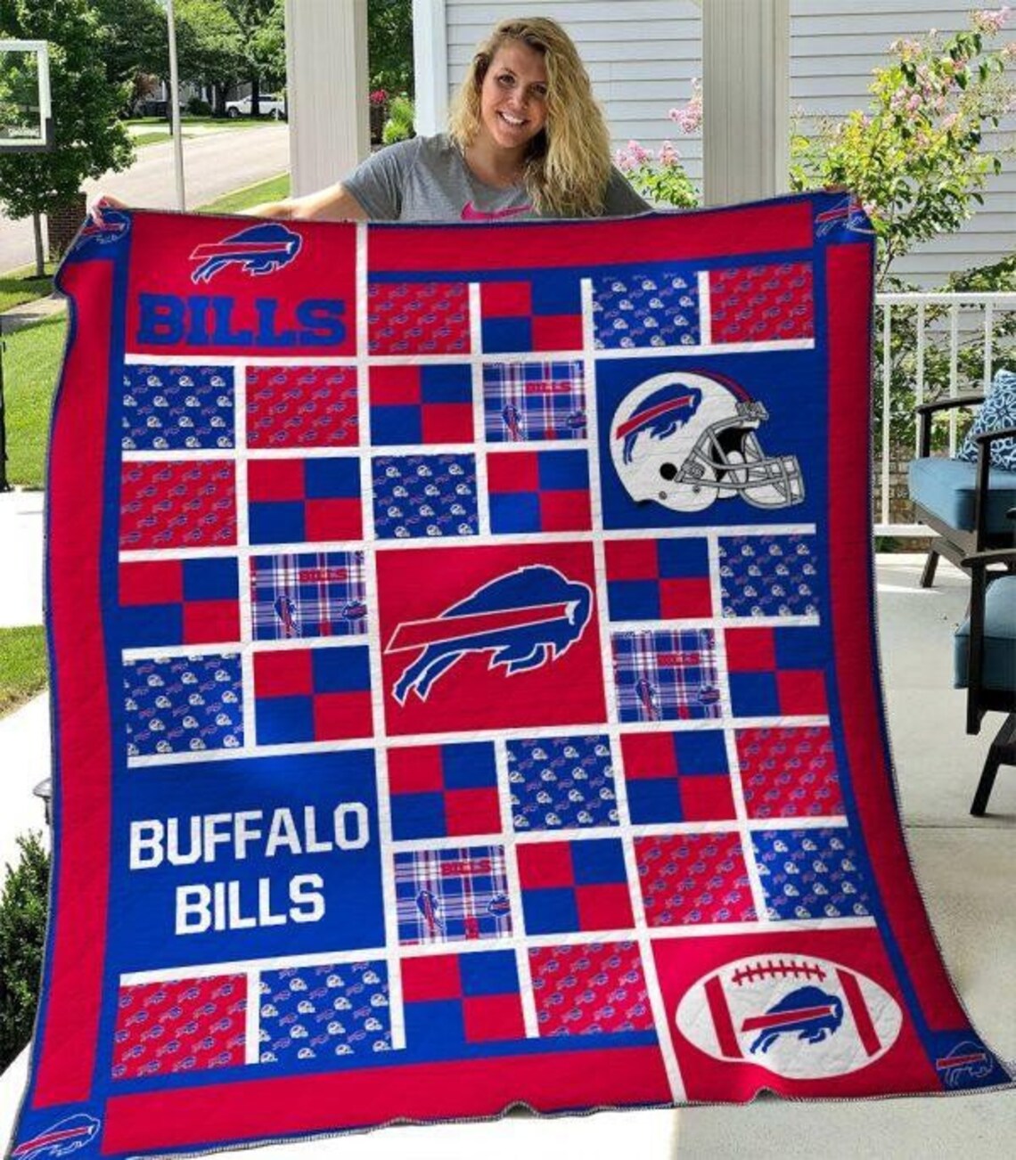 Buffalo Bills Quilt Blanket 02 Etsy