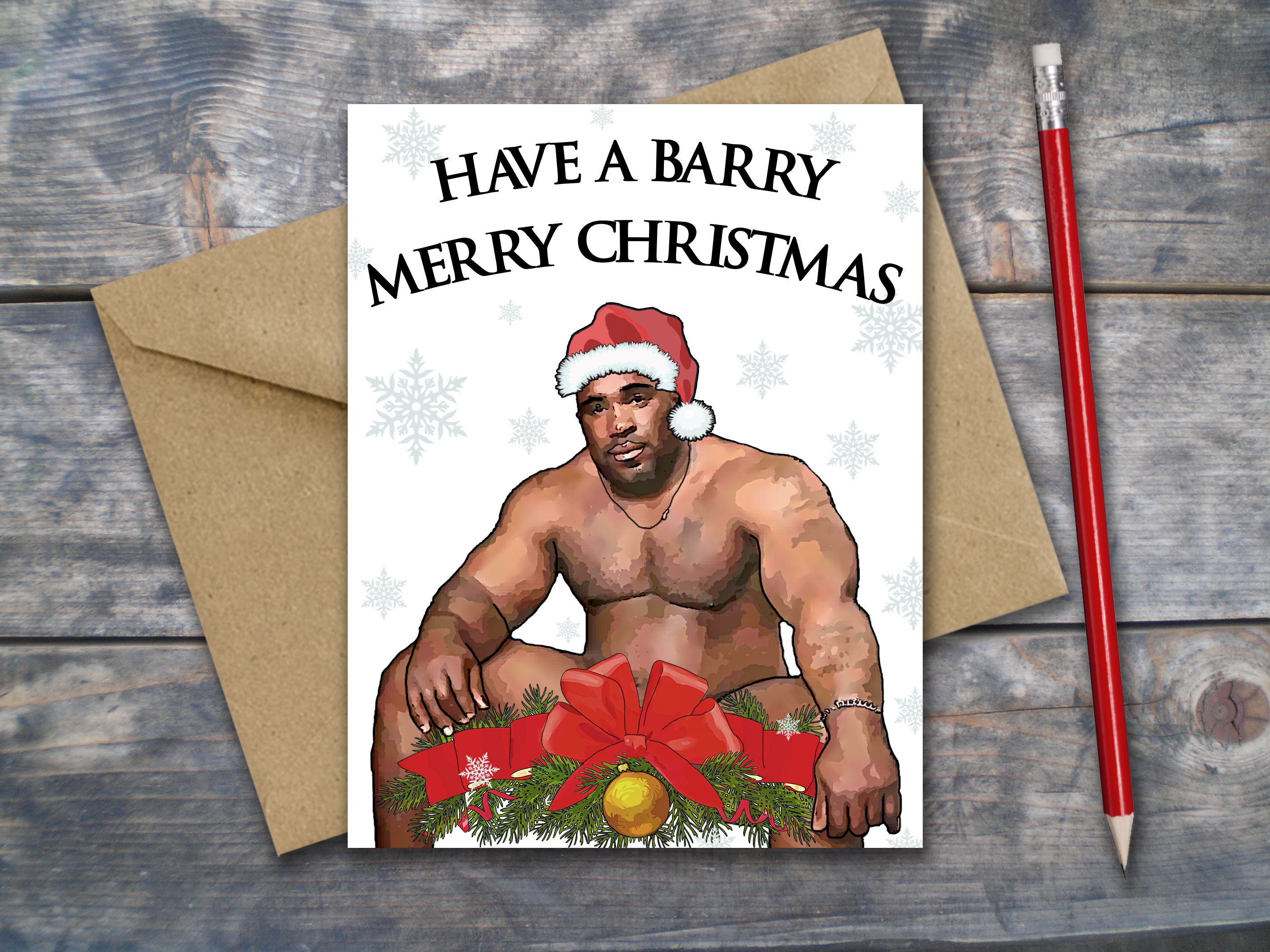 Barry Wood Christmas Card Funny Meme 