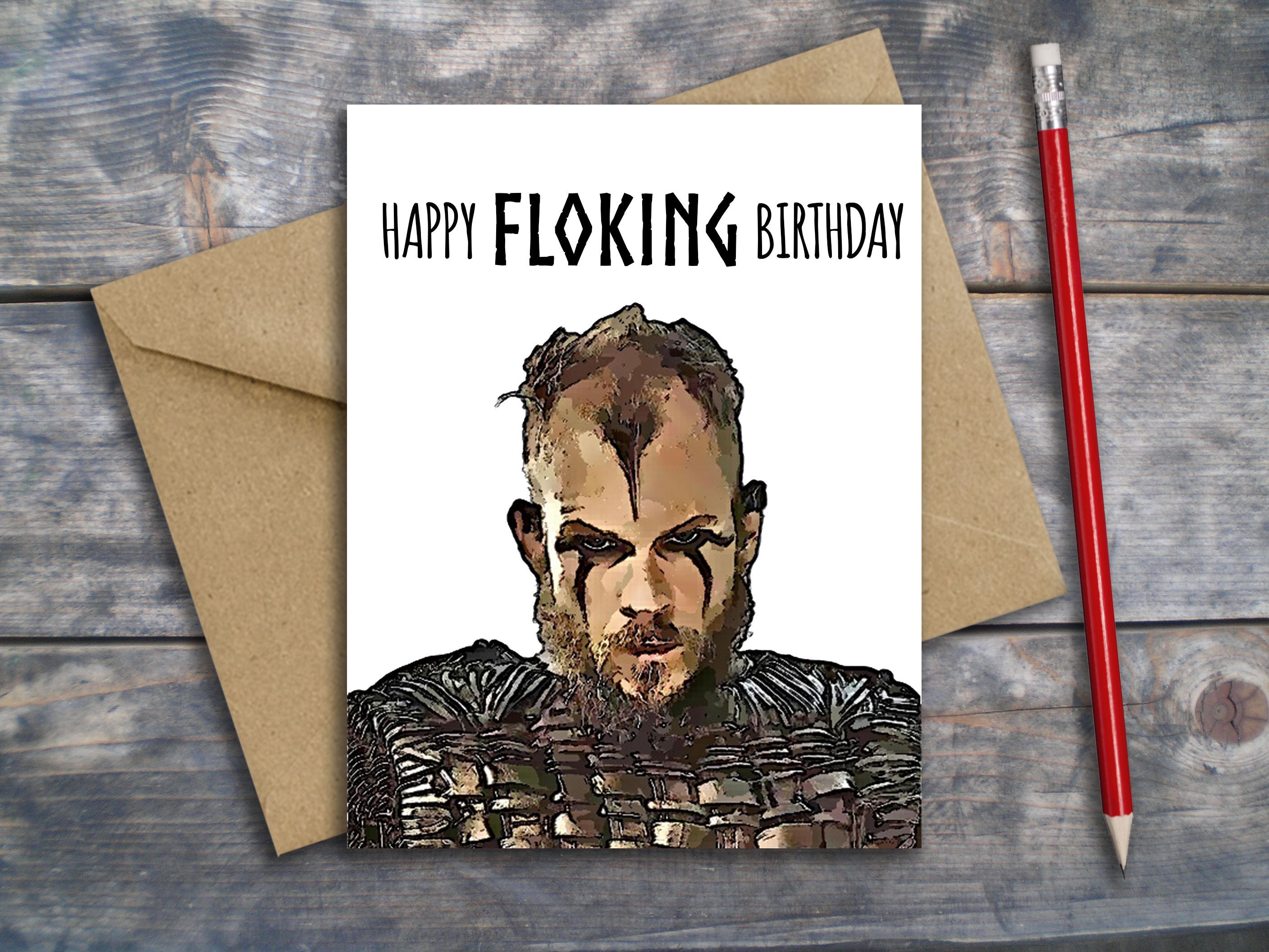Vikings Birthday Day Card Floki Birthday Day Card Printable Etsy