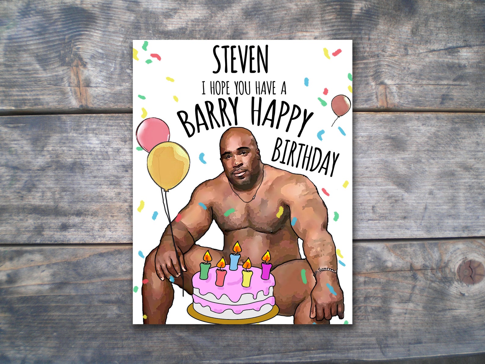 Personalised Barry Wood Birthday Card Have A Barry Happy | Etsy