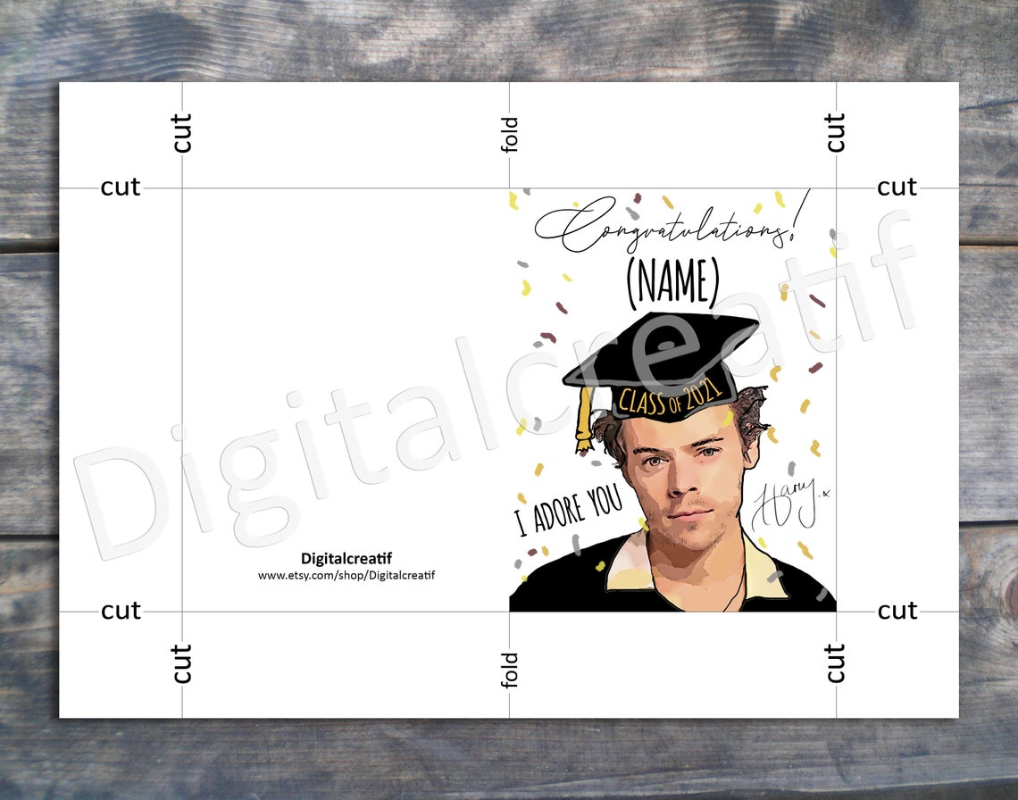 Personalized Graduation Card Harry Styles Graduation Card | Etsy