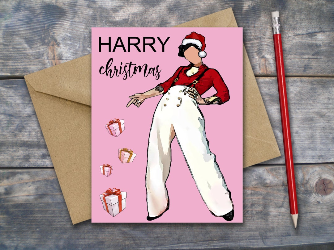 HARRY Christmas Card Printable Harry Styles Postcard Have Etsy