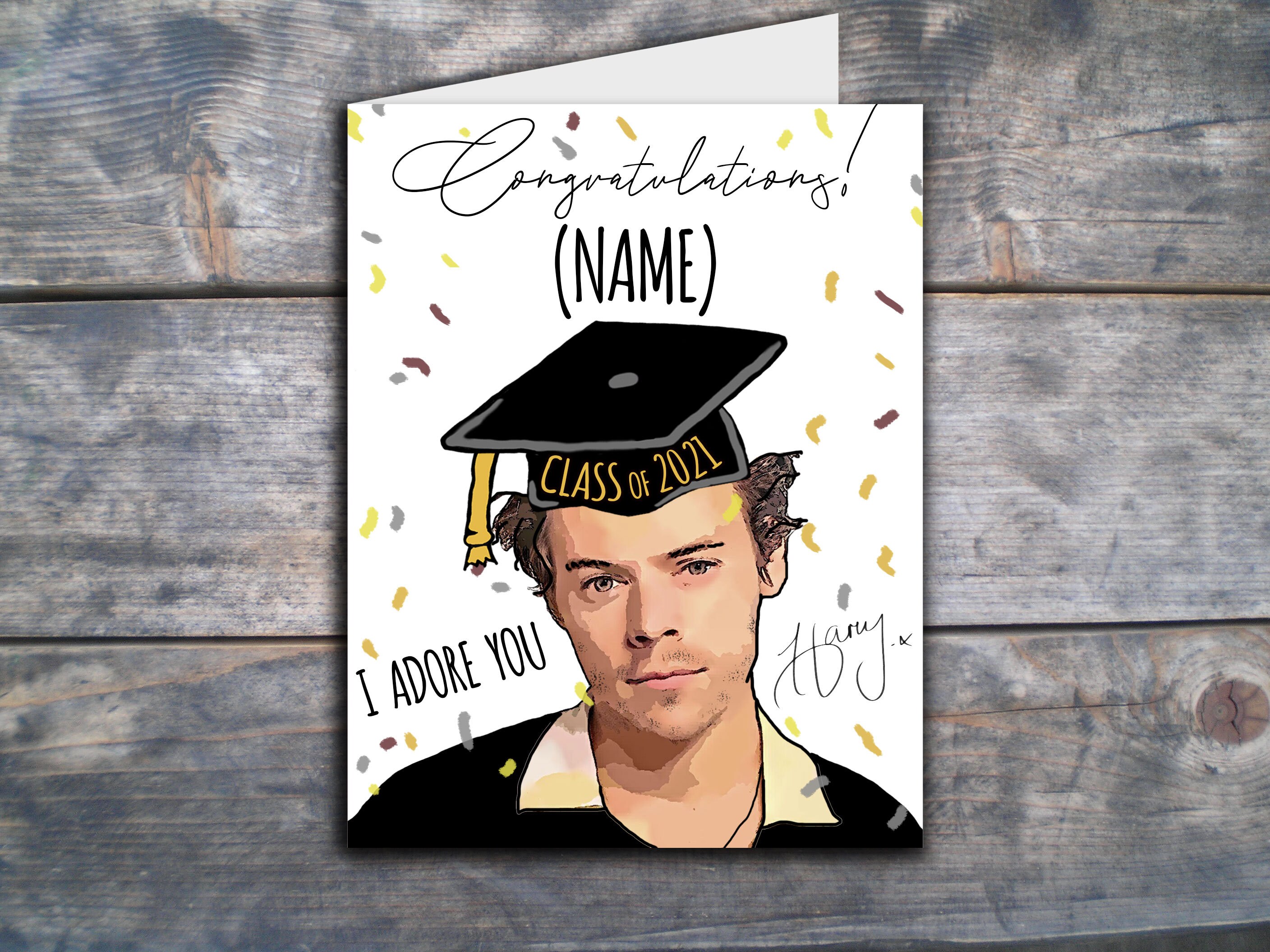 Personalized Graduation Card Harry Styles Graduation Card | Etsy