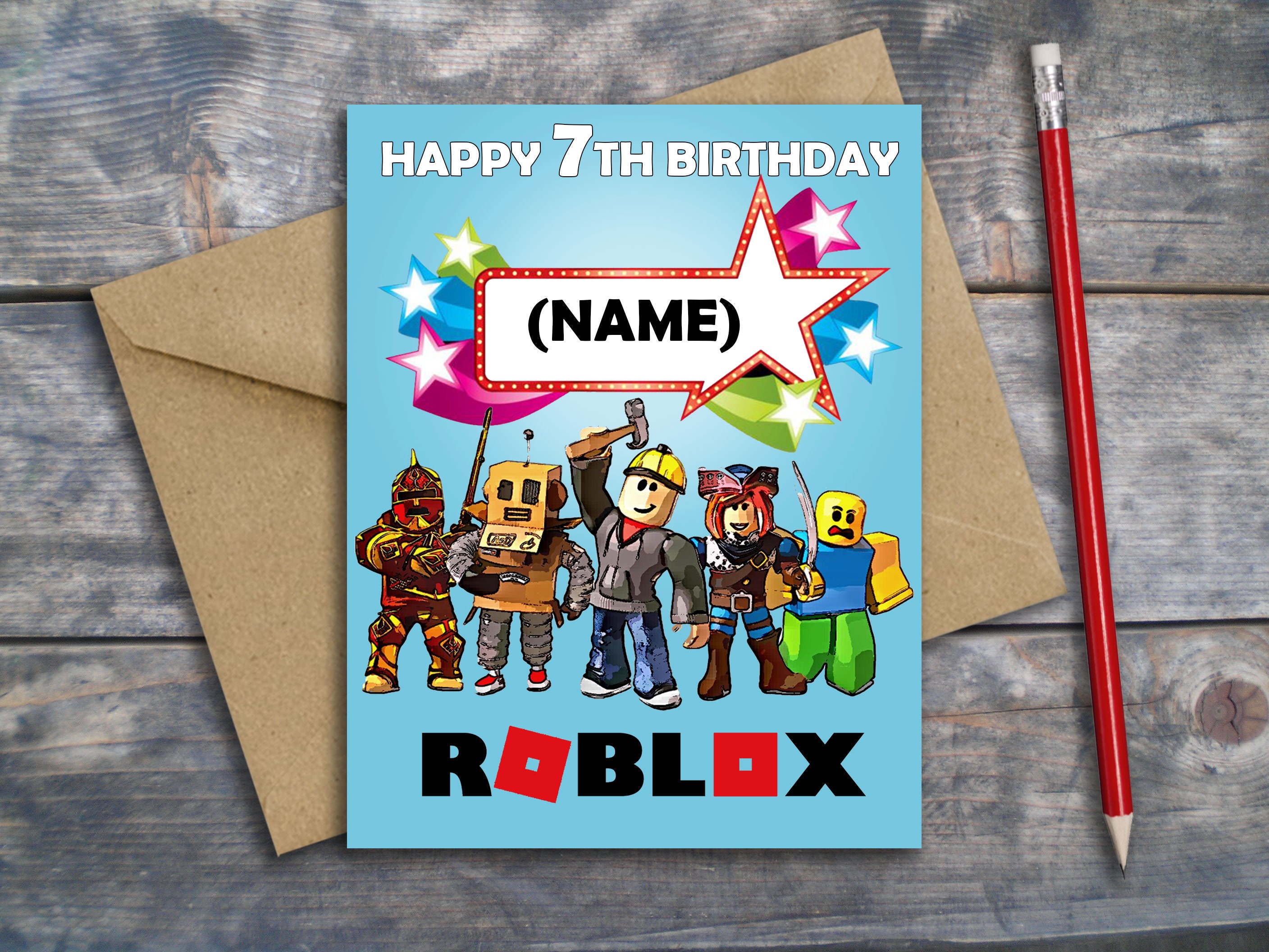 Roblox Boys Personalised Birthday Card Printable Boy Birthday Etsy Denmark