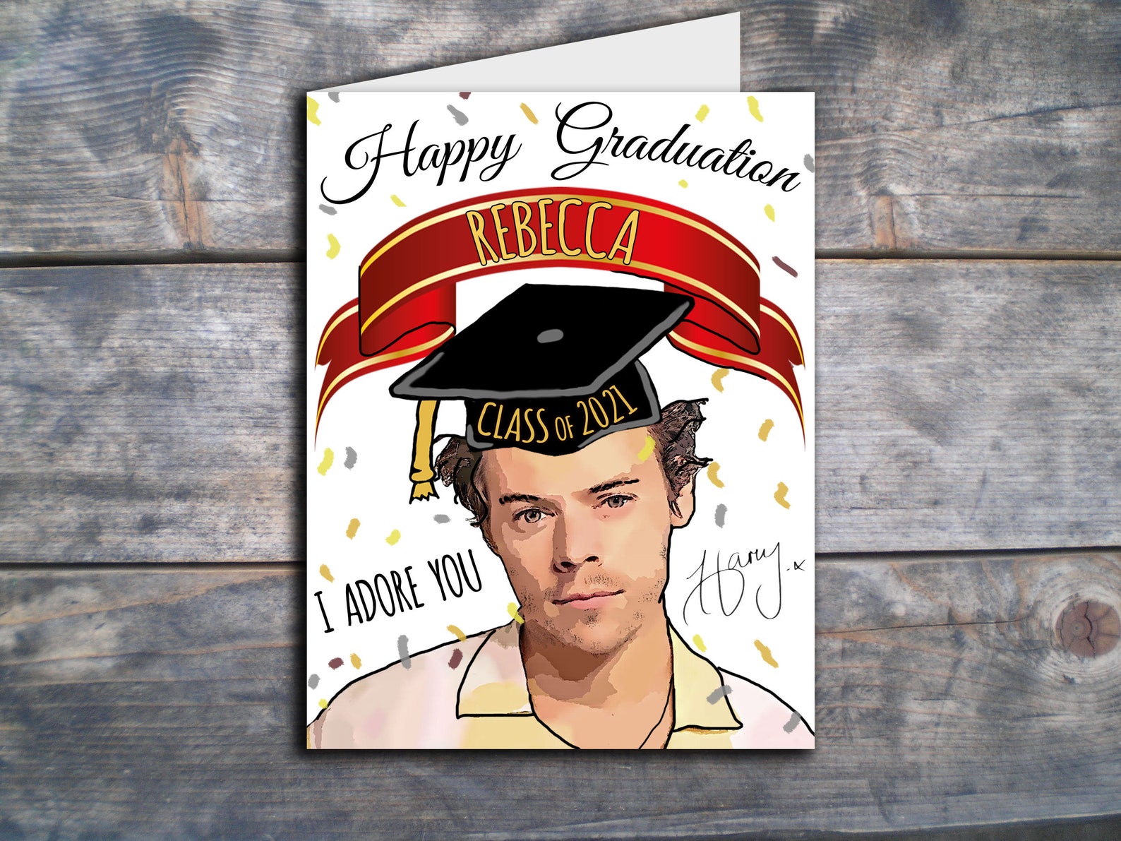 Personalized Graduation Card Harry Styles Graduation Gift Grad - Etsy