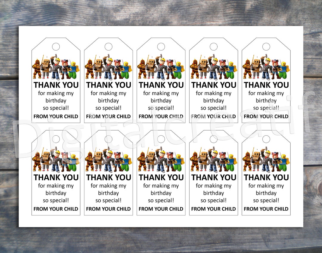 Editable Printable Birthday Tag Kids Birthday Tags Thank You - Etsy UK