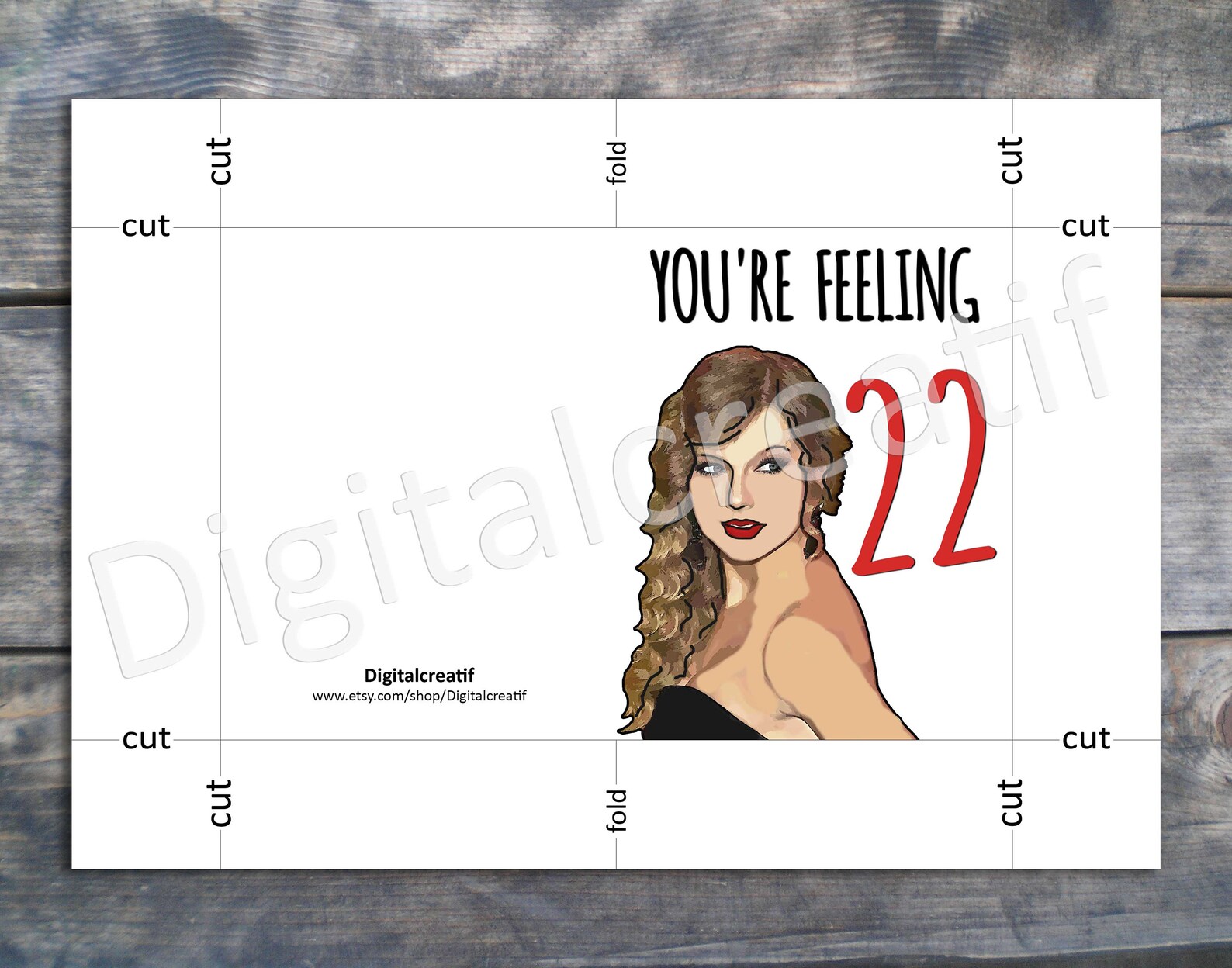 Taylor Swift Card Funny Birthday Card Taylor Swift 22nd Card Etsy