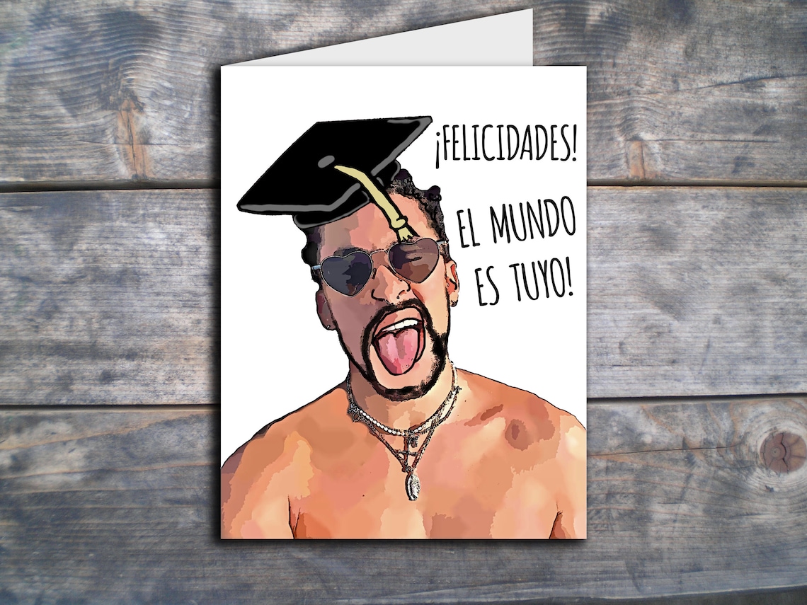 Bad Bunny Graduation Card Bad Bunny Card Printable Grad Card Etsy Canada