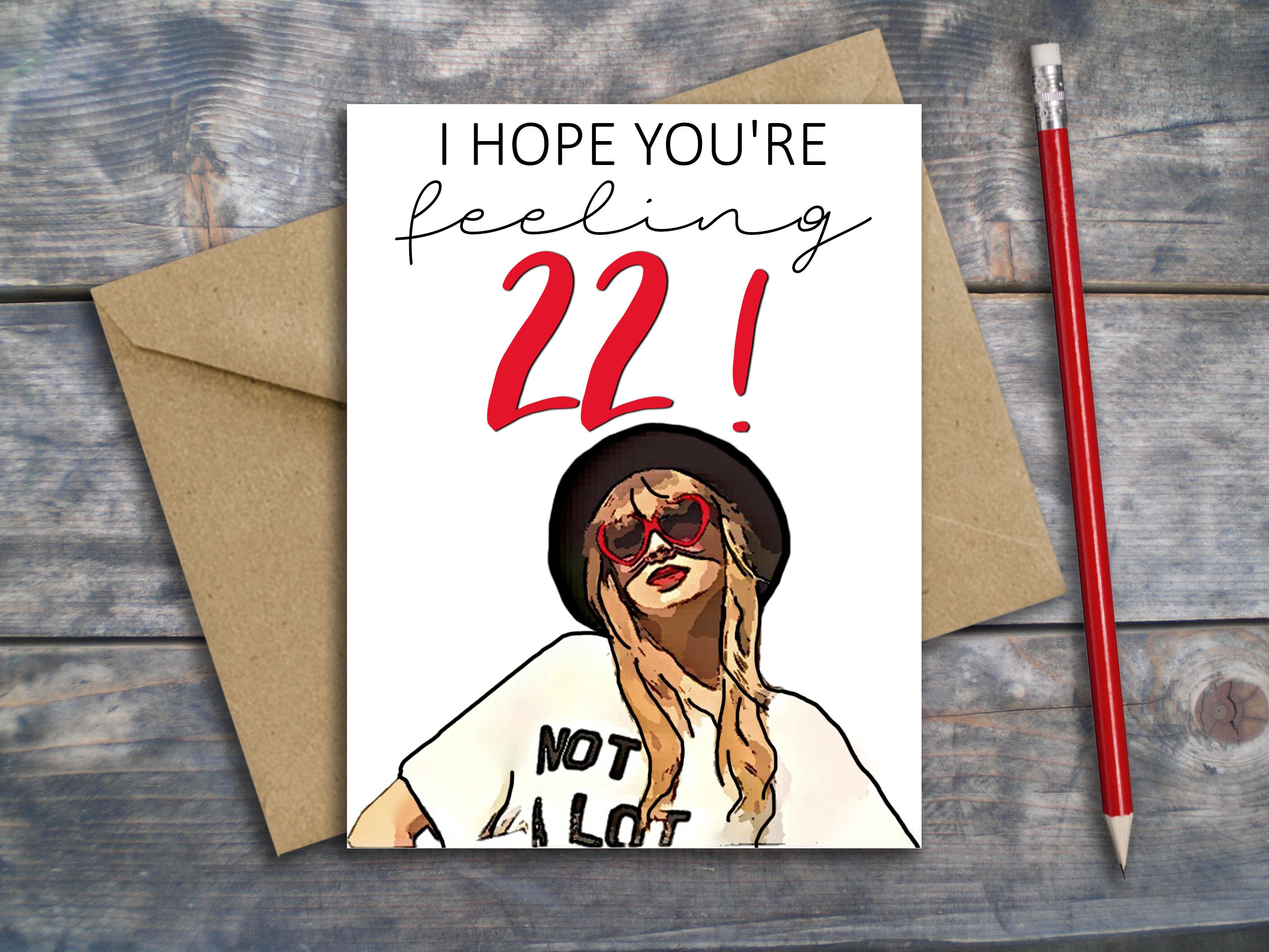 Taylor Swift 22 Birthday Card for Daughter Card for Her Card Etsy