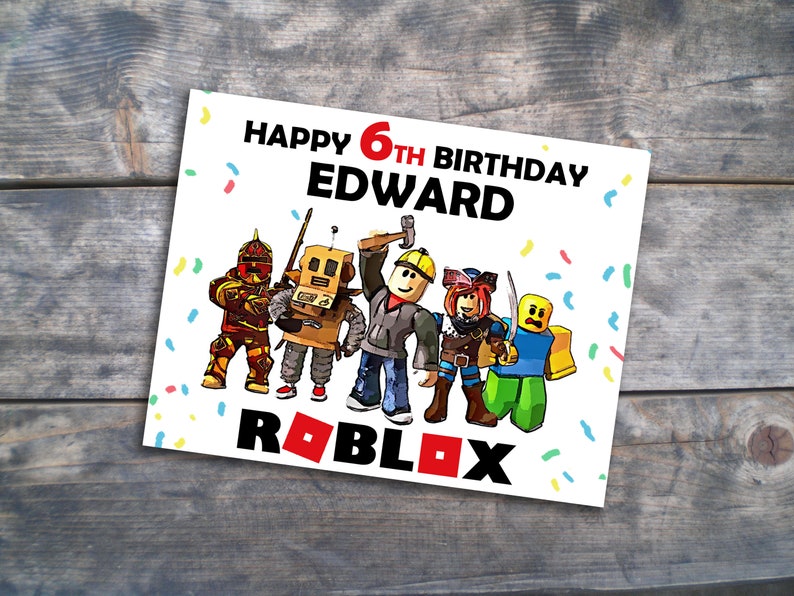 Roblox Birthday Card Roblox Party Invitation Printable Roblox Etsy
