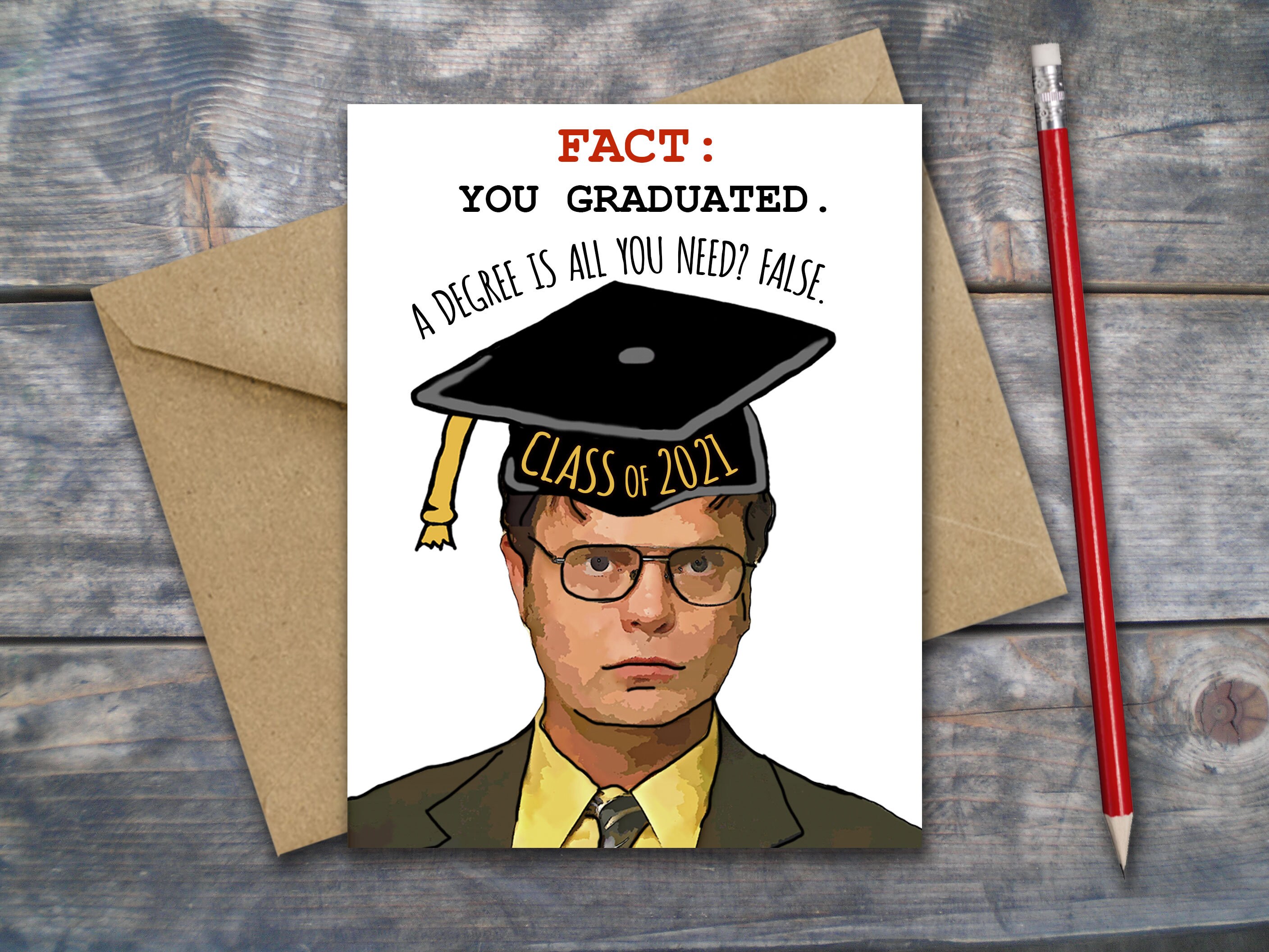 Dwight Schrute Card The Office Graduation Card Printable | Etsy