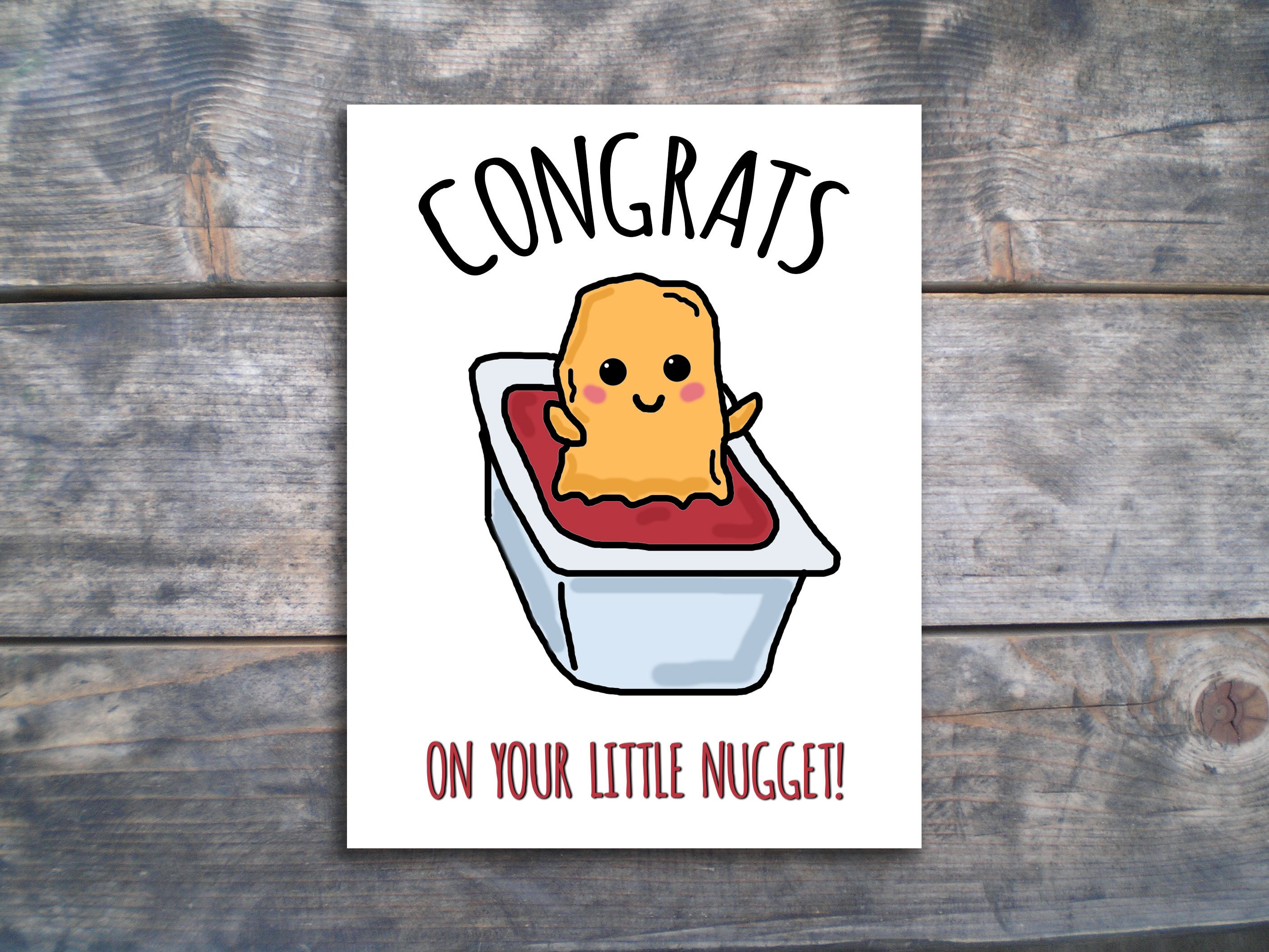 Nugget Baby Card Printable New Baby Shower Expecting Funny Etsy