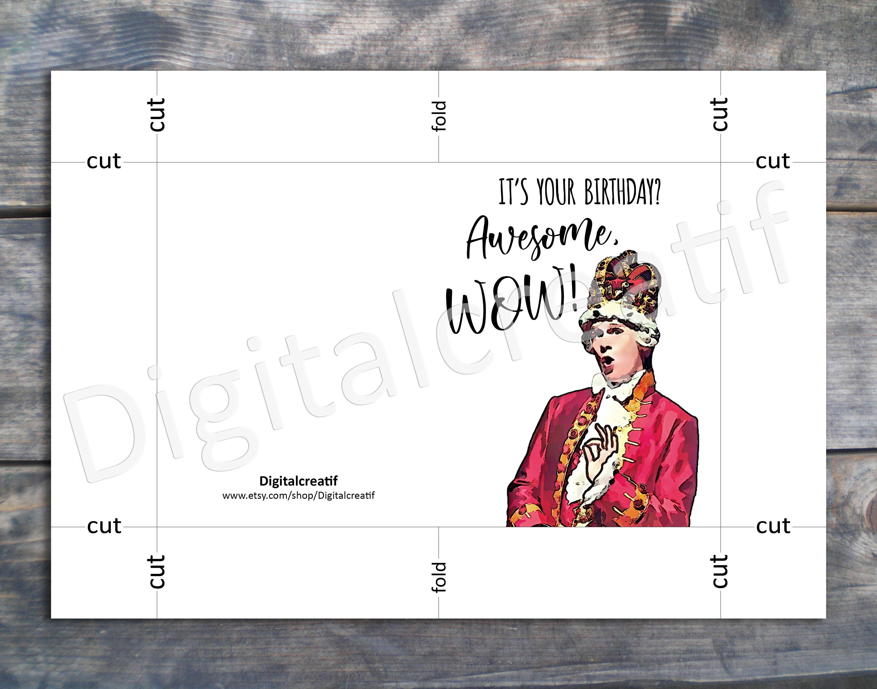 Hamilton Birthday Card King George Card Hamilton Awesome Card - Etsy
