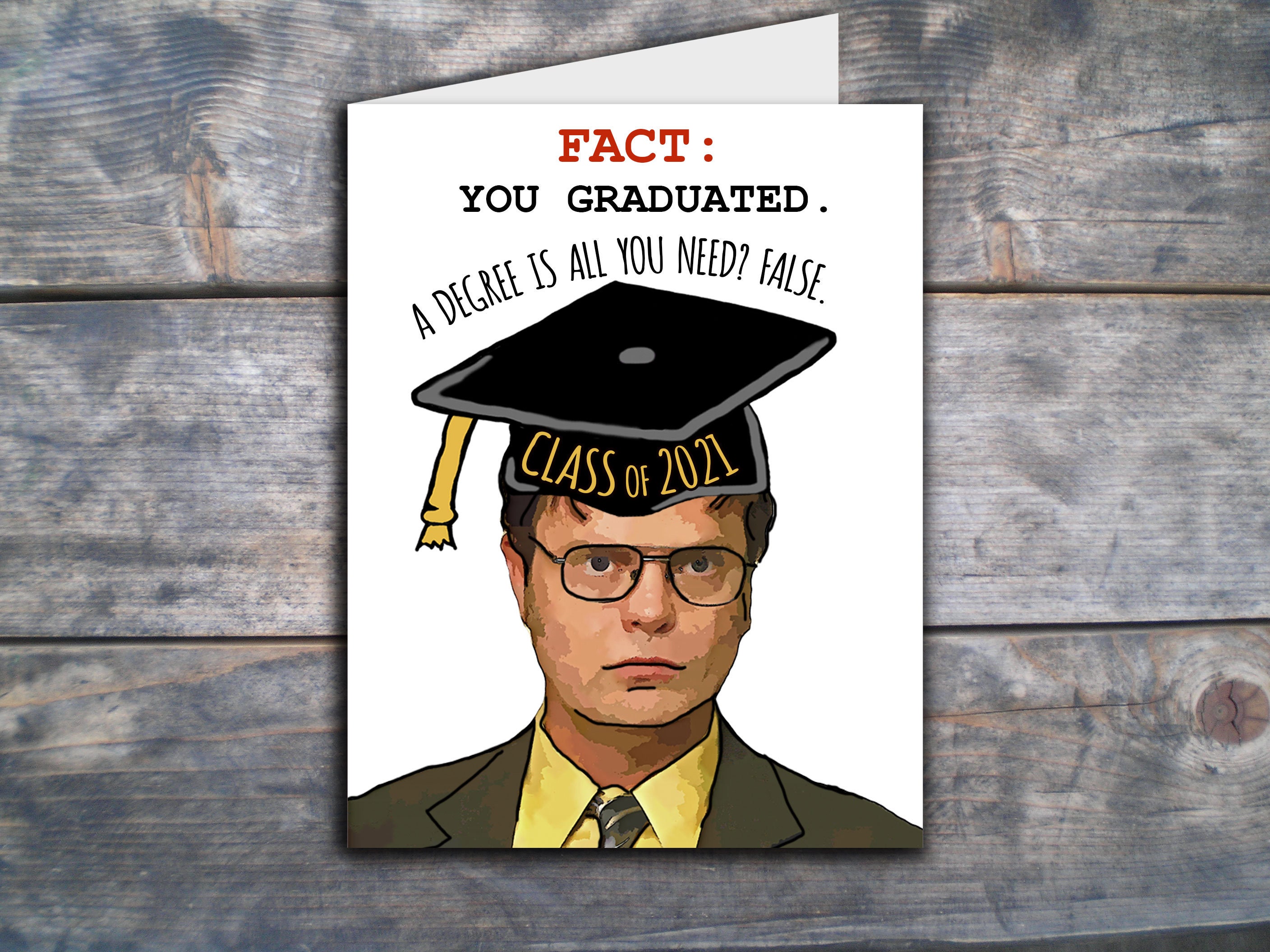 Dwight Schrute Card The Office Graduation Card Printable Etsy