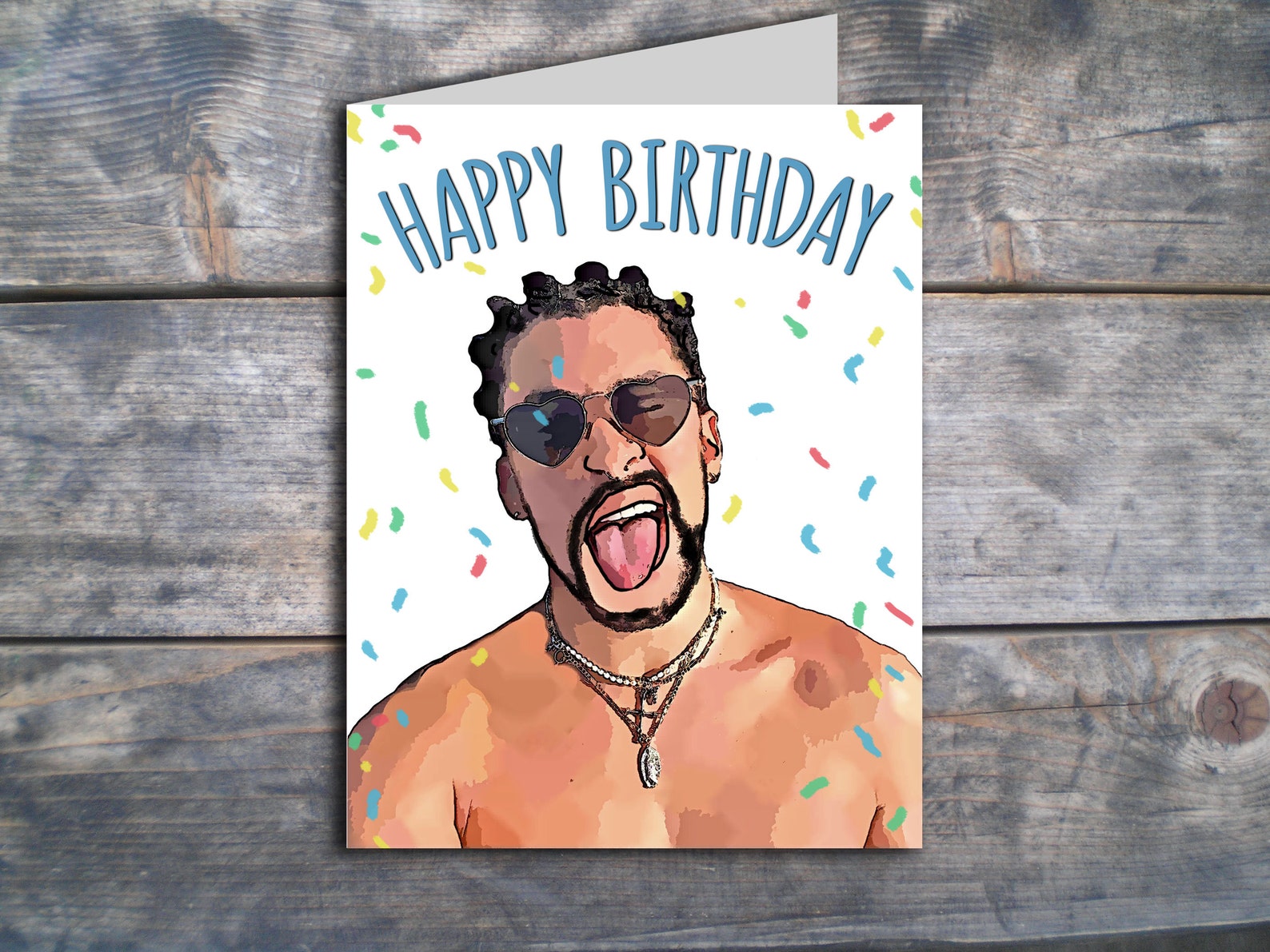 Bad Bunny Birthday Card