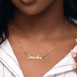 Custom Name Necklace, Christmas Gift for Her 2024, Name Pendant Necklace, Birthday Gift for Her for Mom, Personalised 18K Gold Name Necklace