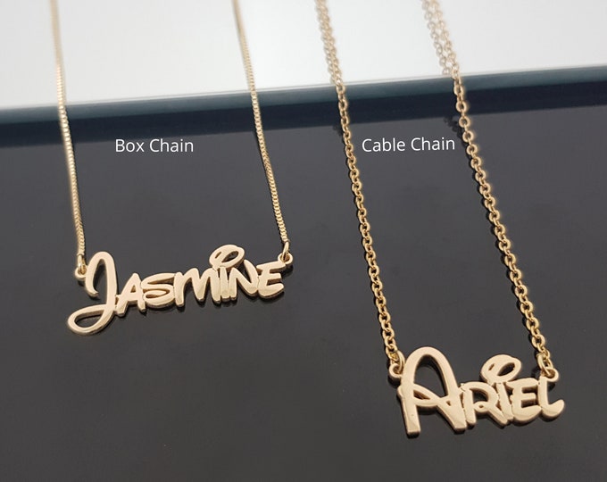 Custom Name Necklace, Personalized Nameplate Necklace, Little Girl Name Necklace, Daughter Birthday Gift, Name Necklace For Kids,