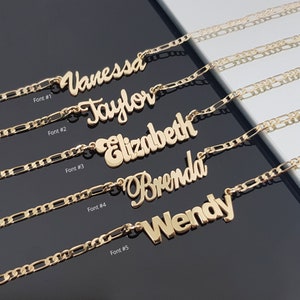 Personalized Old English Name Necklace, Customized Gothic
