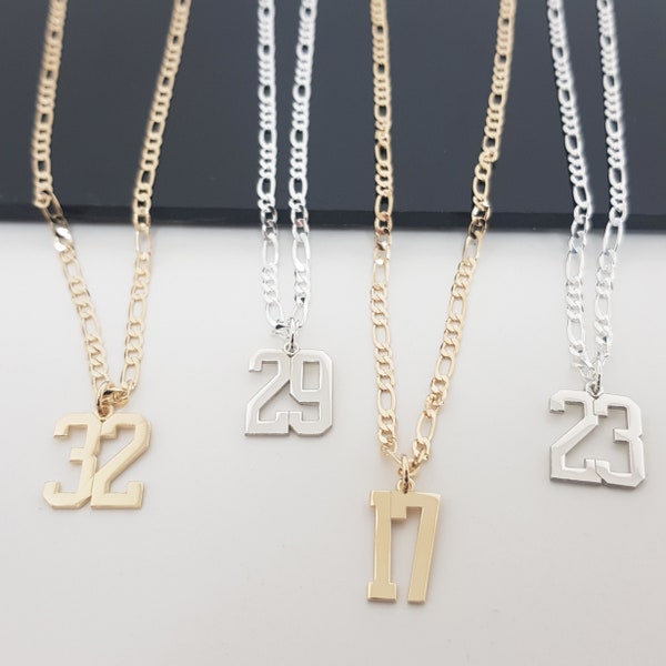 Personalized Number Necklace, Custom Number Necklace, Number Year Necklace, Customize Lucky Pendant Necklace With Number, Sport Lover Gifts