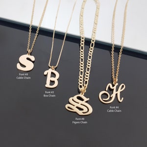 Personalized English Initial Letter Necklace, Personalized Letter Necklace, 15 Font Styles Initial Necklace, Customized Letter Necklace