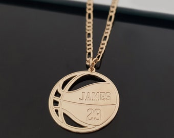 Collar de baloncesto personalizado, collar de baloncesto personalizado, regalo de entrenador de baloncesto, regalo de jugador de baloncesto, colgante de baloncesto, regalo de número